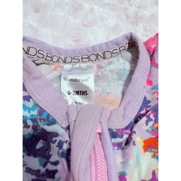 Bonds Wondersuit Baby Girls 0-3 Months Floral Zip Sleepsuit Romper lilac blooms - Picture 6 of 8
